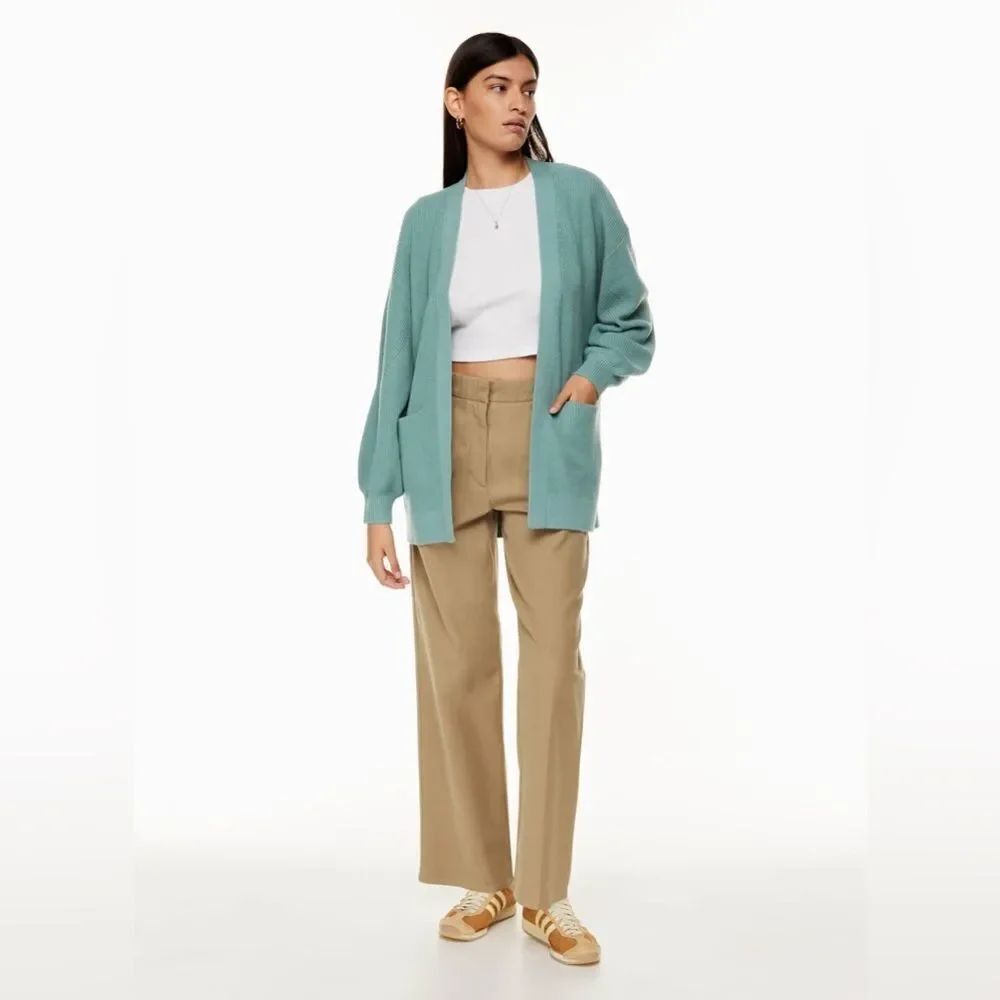 Aritzia Wilfred Free Unwind Cardigan Size XL Seafoam Wool/Cotton Blend NWOT